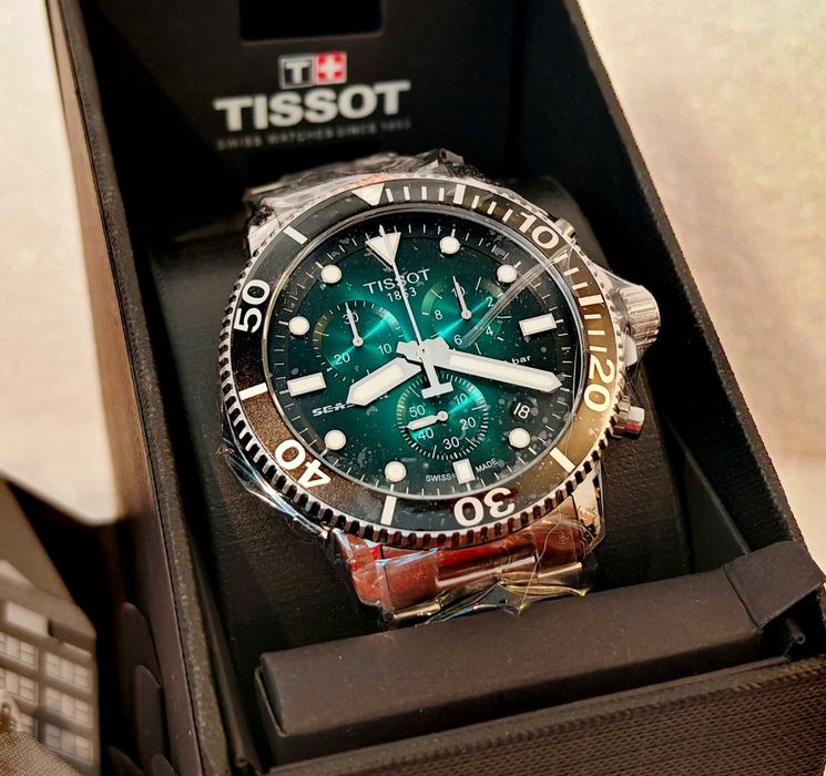 TISSOT SEASTAR 1000 CHRONOGRAPH чисто нов часовник с хронограф , кутия и книжки , 100% оригинален
