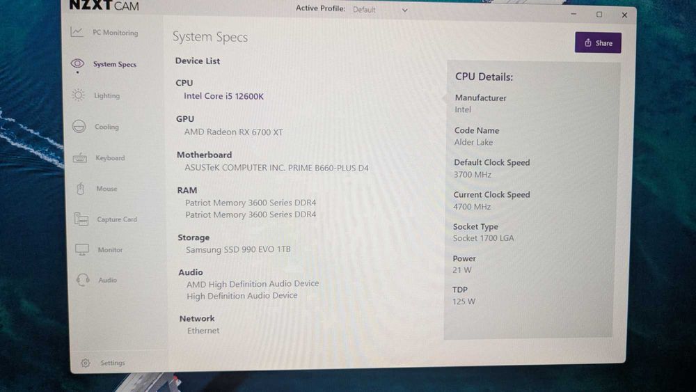 Gaming pc Intel i5 12600k rx 6700xt 12gb 32gb ddr4 1tb nvme sursa 850