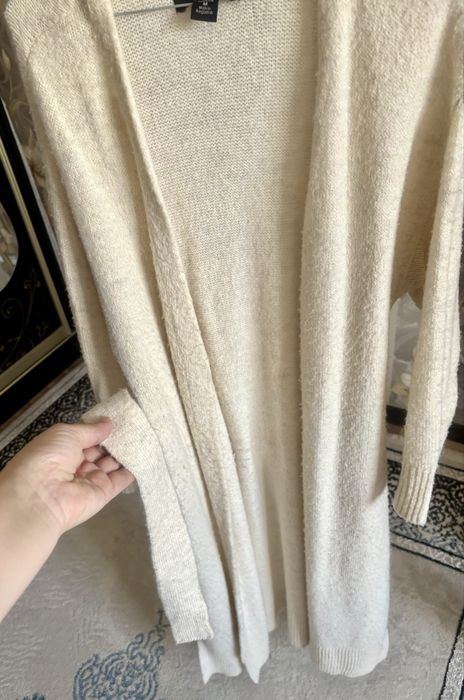 Кардиган кофта белый длинный