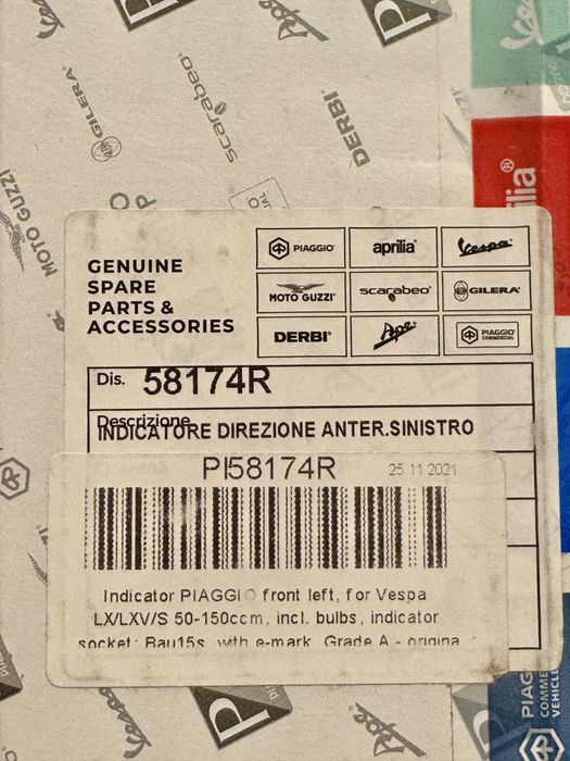 Indicator Semnalizare Vespa PIAGGIO 58174R FATA DREAPTA