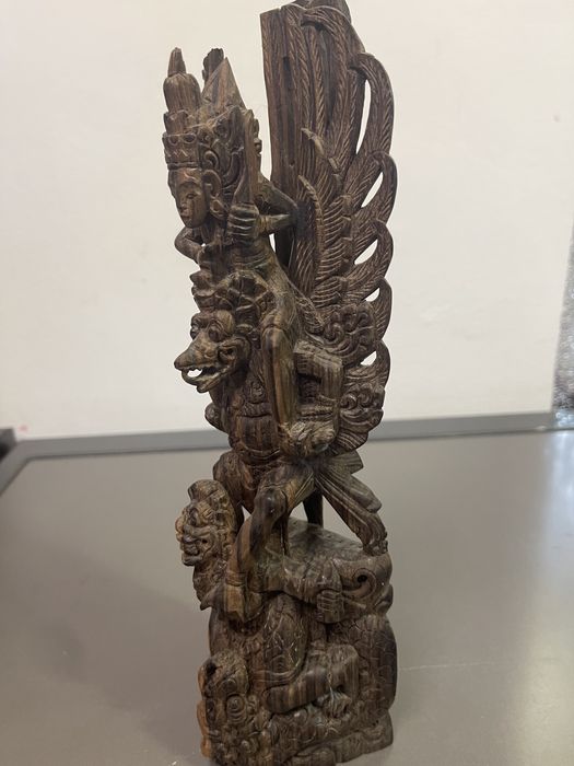 Statueta sculptată manual anul 1880-1920 ,vishnu garuda krishna