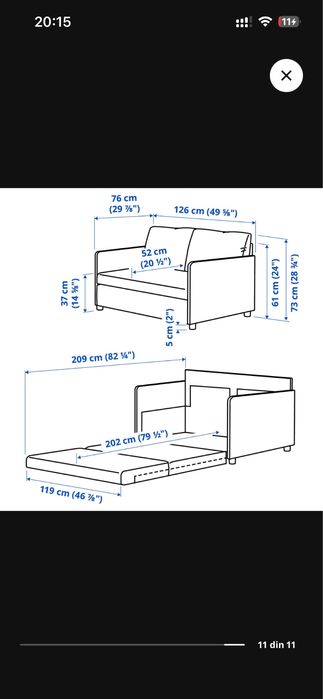 Vand canapea extensibila Fridhult