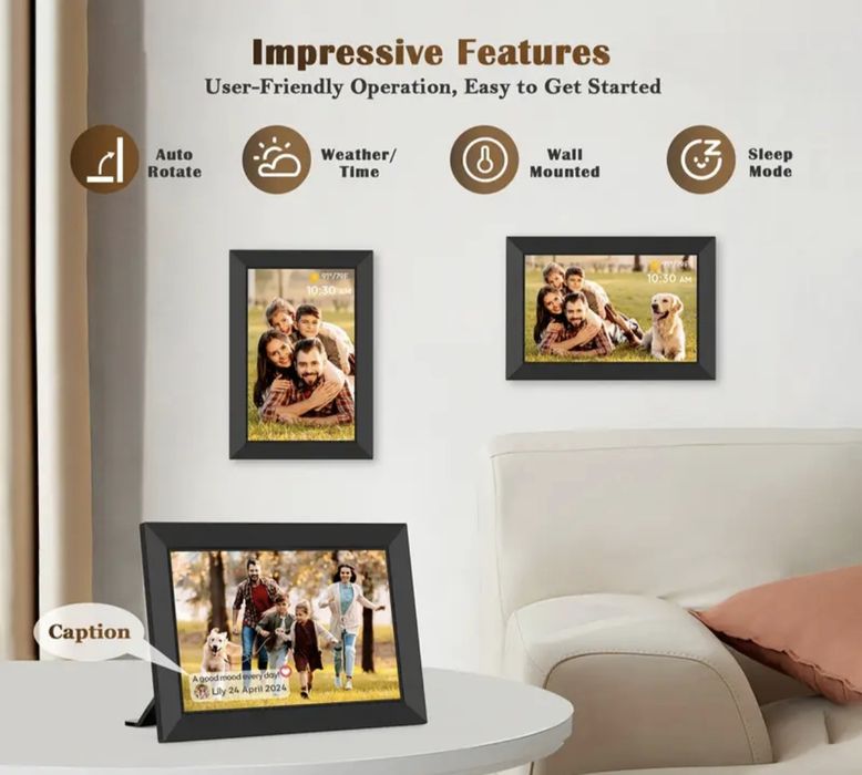 Smart Цифрова фоторамка WiFi 10,1-инчова 1280x800 IPSHD сензорен екран