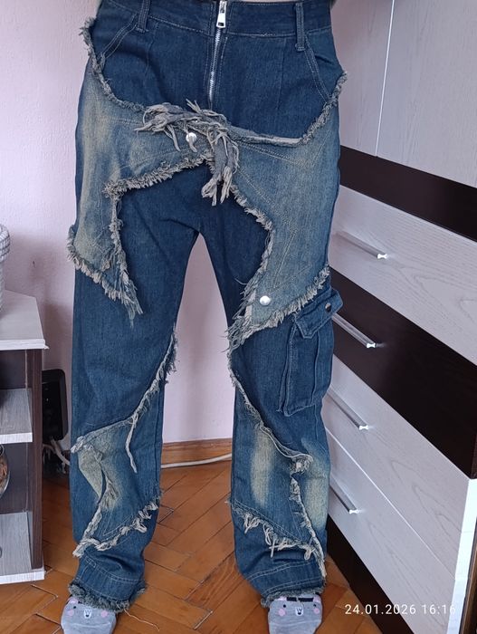 Сини y2k широки дънки