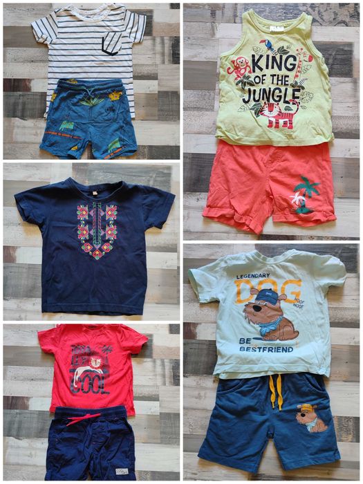 Лот летни дрехи за момче тениски къси гащи 86-92