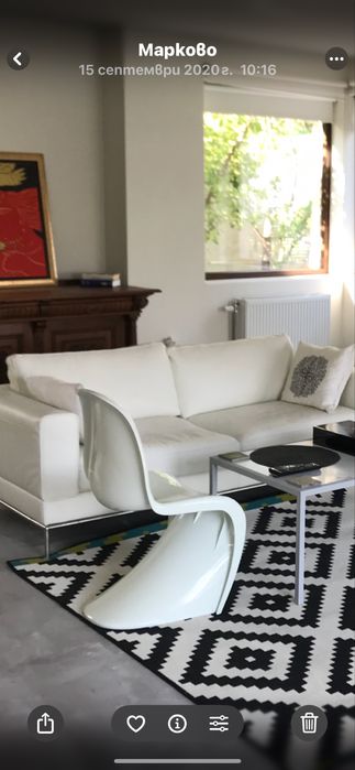 Бели естествена кожа дивани