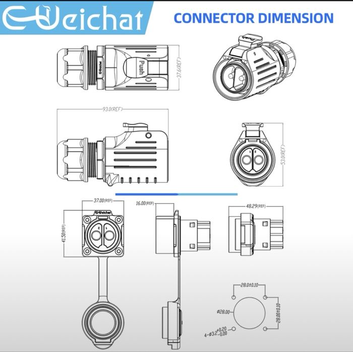 Силовые коннектора EW-LP28 50A