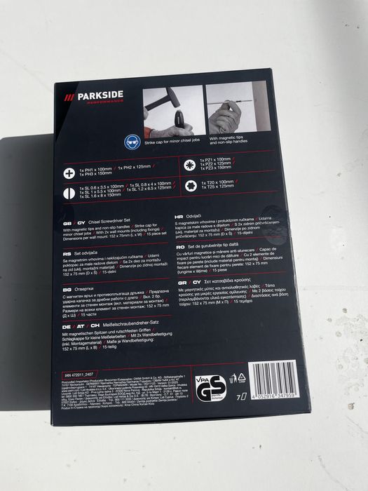 Seturi biti 75 piese , surubelnite 15 piese  si detector Parkside