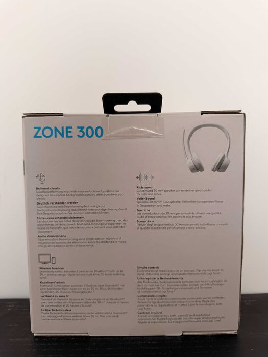 Casti Wireless LOGITECH Zone 300, Bluetooth, alb