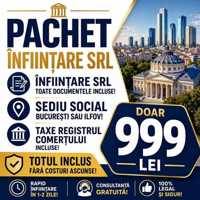 Înființare SRL - 350 lei