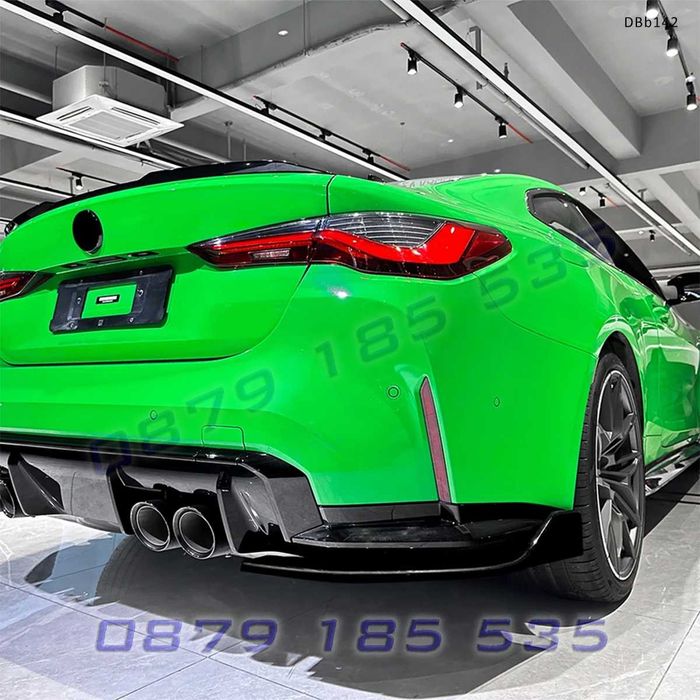 Тунинг добавки за задна броня BMW M4 G82 G83 2021+, черен гланц- DBb142 сплитер задна броня бмв м4 г82