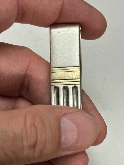 CLEMA BANI ARGINT 925 + Placuta aur 750 - Money Clip - Vintage !
