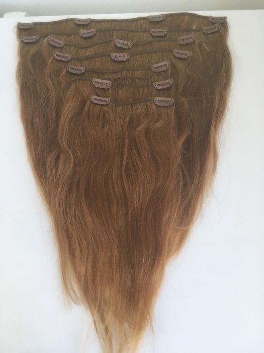 Extensii par natural clip-on 45cm,saten deschis #16 fullhead