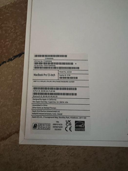 Mac Book Pro M1 256/16gb