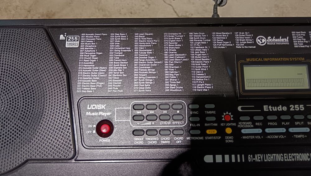 Orgă, clapă, keyboard, Schubert Etude 255 cu Usb