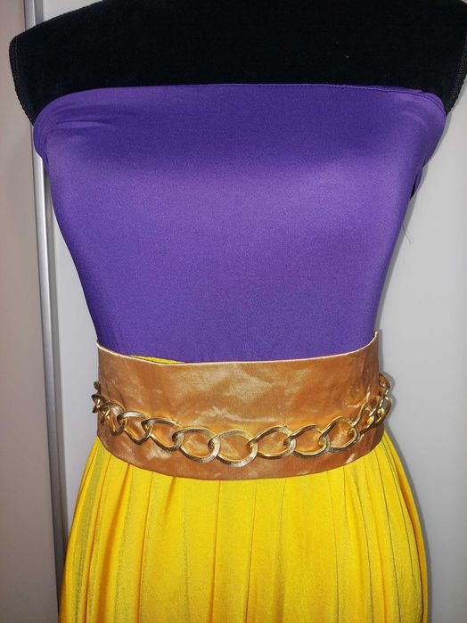 Rochie extrem de elastică Atmosphere galben cu mov