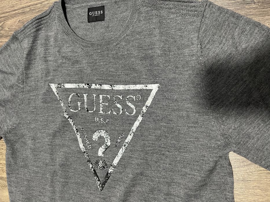 Pulover bluza tricotata GUESS gri XXL nou originala