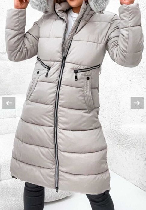 Дамско зимно яке, дълго кафяв цвят