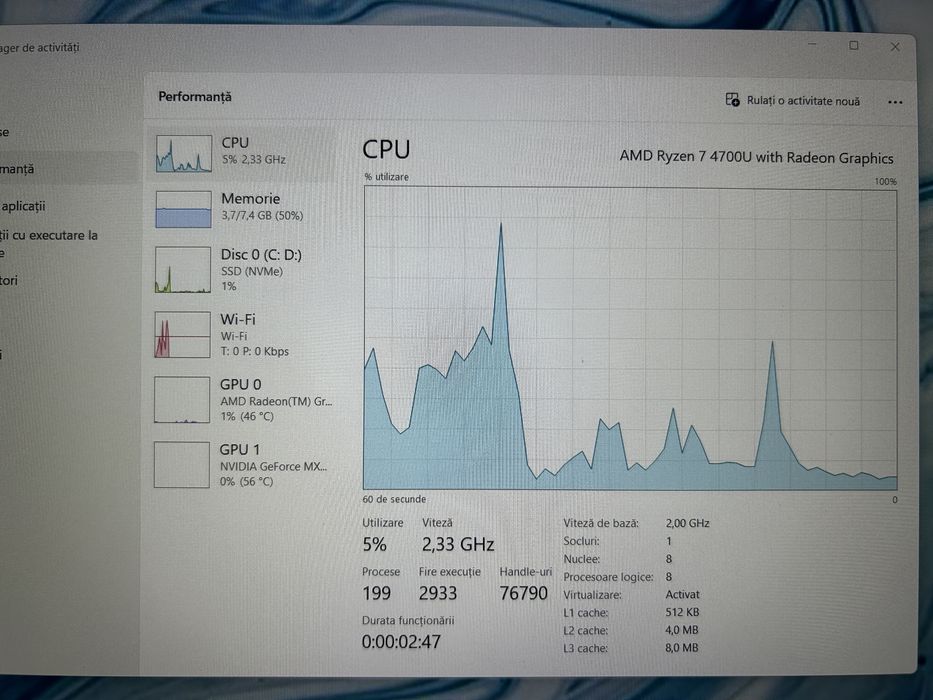Asus zenbook 14, uşor şi compact - AMD Ryzen 7, GeForce MX350