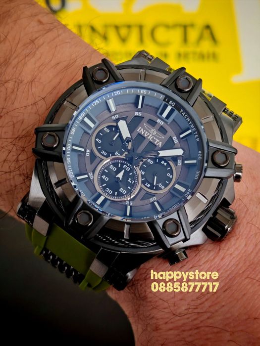 INVICTA Gunmetal green/black 52 mm, Инвикта нов ръчен часовник