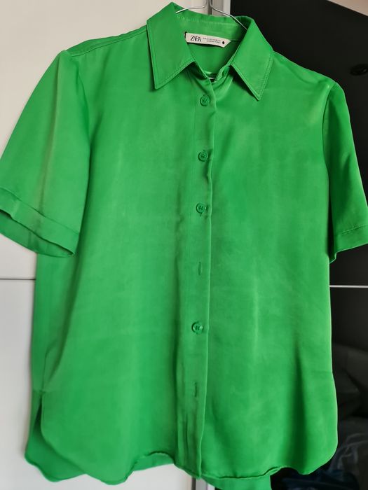 Cămașă verde satinat
