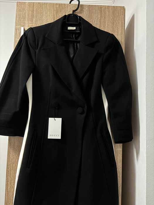Sacou Gucci negru clasic nou cu bandă albă laterala