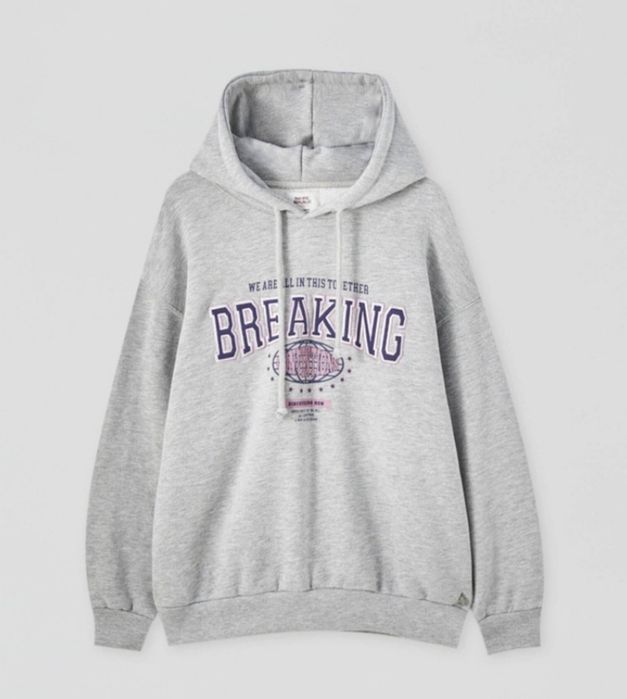 Толстовка, худи серая