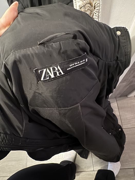 Geaca dama lunga Zara cu puf de gasca