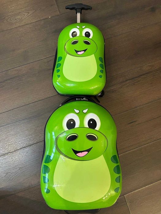 Set trolley troler + ghiozdan copii Cuties, Dinozaur