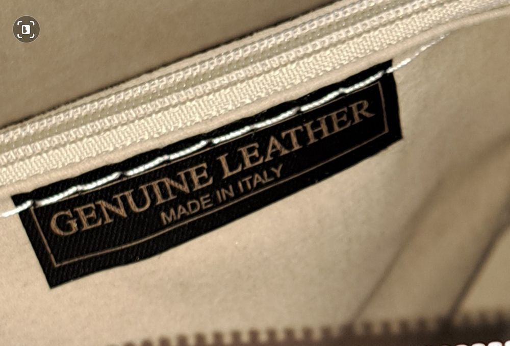 Geantă din Piele Naturală Genuine Leather Alb