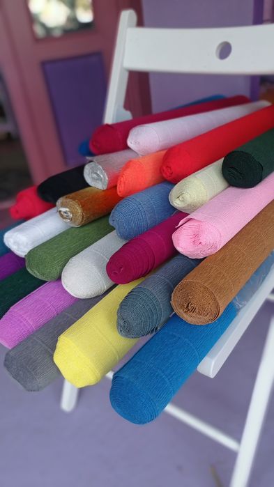 Гофрированная бумага, креп бумага