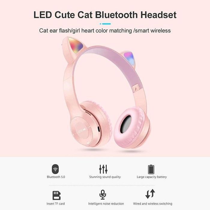 Детски безжични слушалки с котешки уши (Cat Ears)