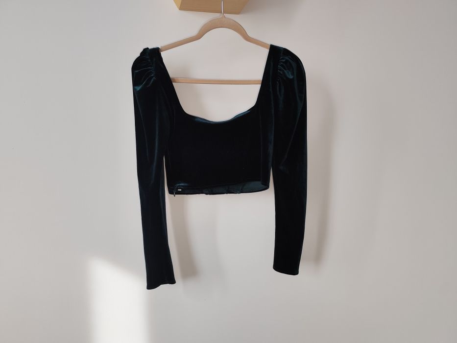 Top Zara verde inchis