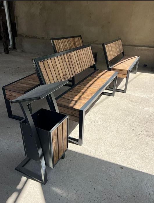 Скамейки баки мусора