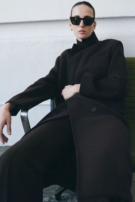 Zara дълго палтенце вълнено