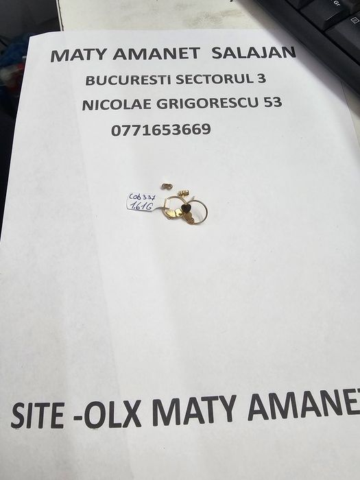 Vand cercei din aur 14 k 1.61 g cod 337