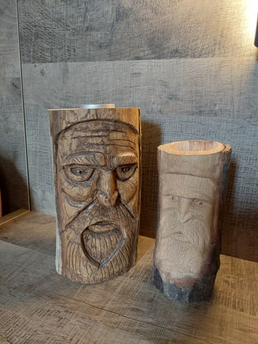 Дървен свещник handmade ръчна изработка