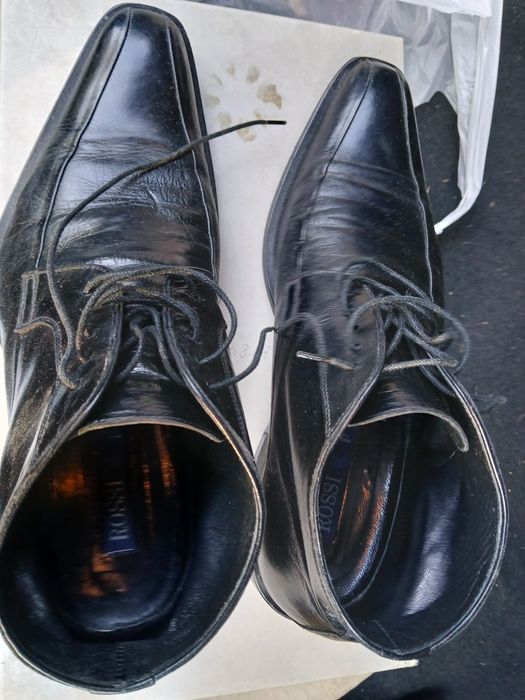 Ботинки кожанные осенние черные утепленные