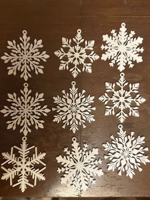 SET 9 Fulgi de Nea 3D Print - Decorațiuni Brad Crăciun