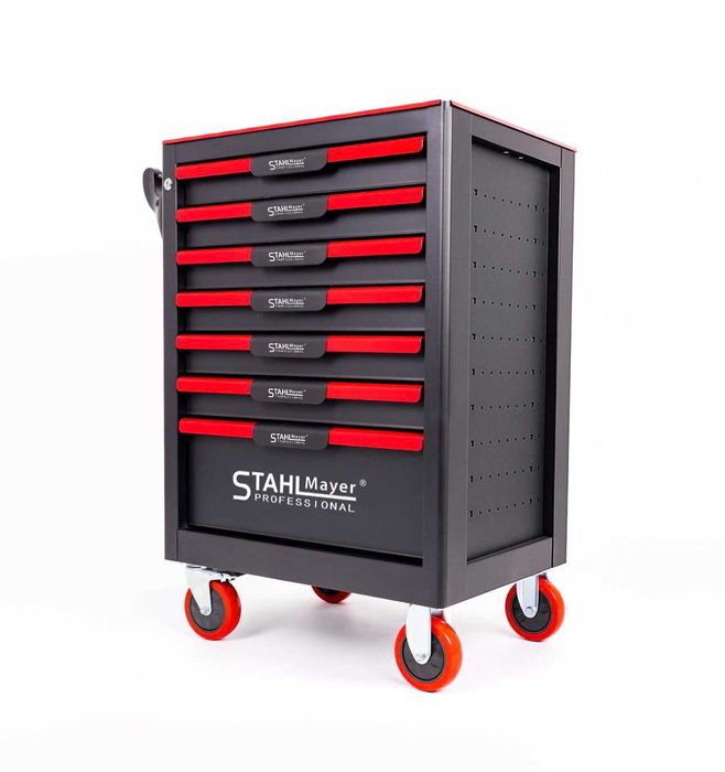 Празен шкаф за инструменти със 7 чекмеджета StahlMayer Red Line