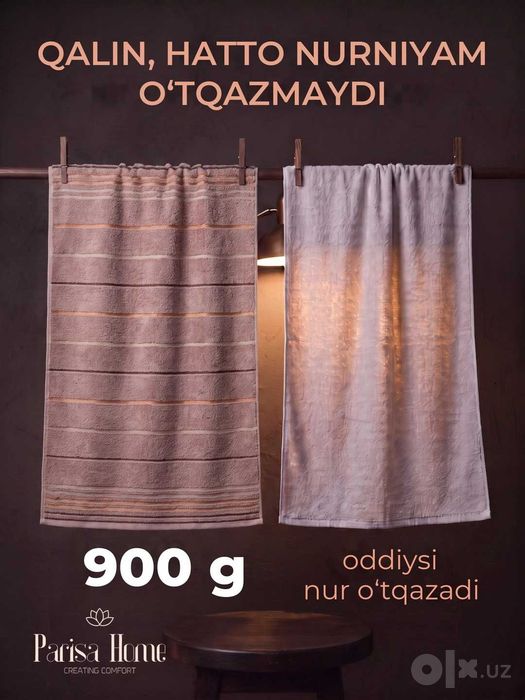 Sauna sochiq 100x150, katta hammom sochig‘i, qalin maxra 900 g, paxta