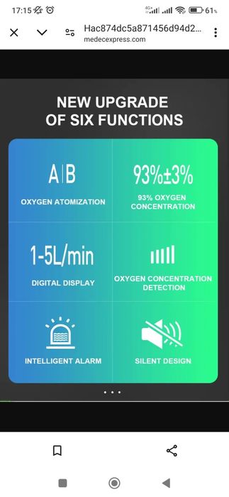 Kislorod konsentrat Omron  5 Litrlik