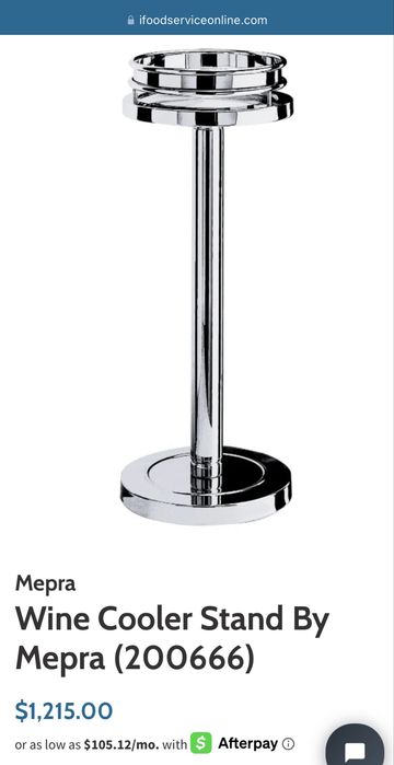 Suport frapiera vin, complet inox, Mepra, gama lux, nou