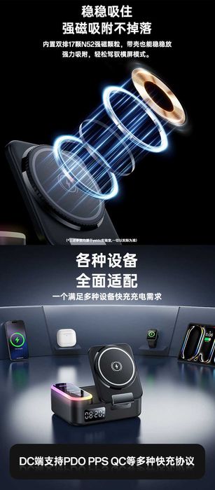 Yesido DS38 Док-станция 65W 8 в 1 PD30W iWatch AirPods iPhone 16 17