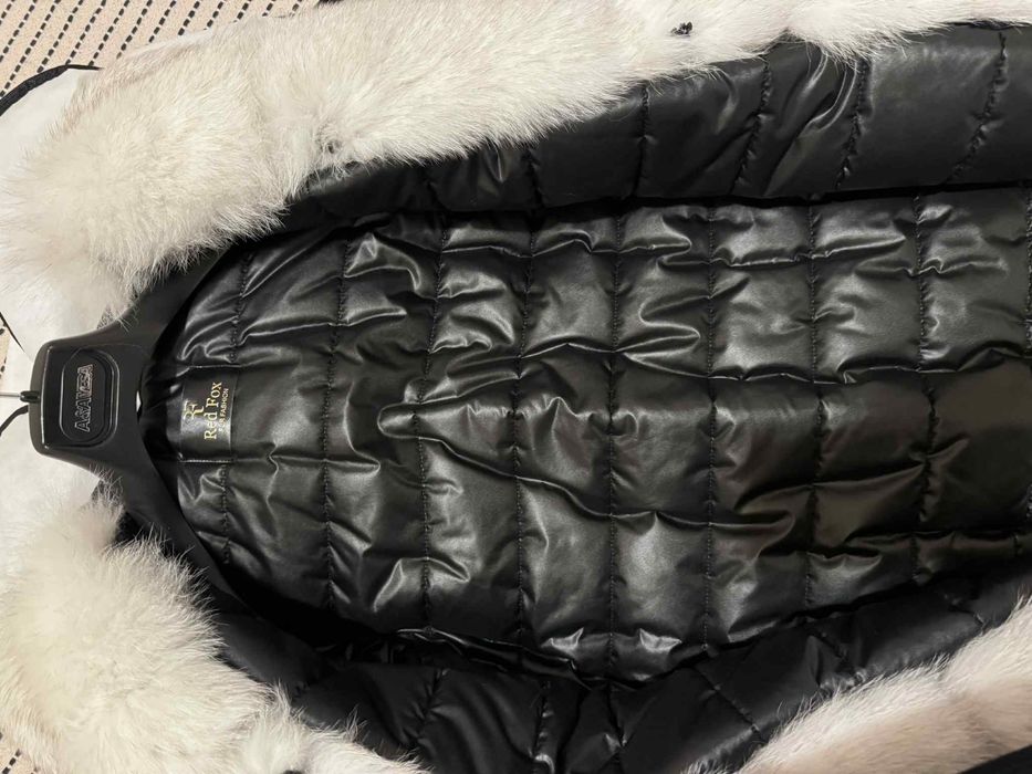 Geaca parka guler blana din vulpe polara natural