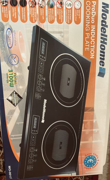 Plită electrică dublă cu inducție ModelHome ProDuo, 3100W, Touch