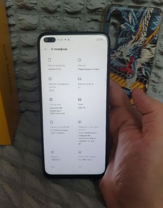 Realme 6 Pro Xotirasi 8/128GB Rangi Blue Holati yaxshi Zo'r Karobkali