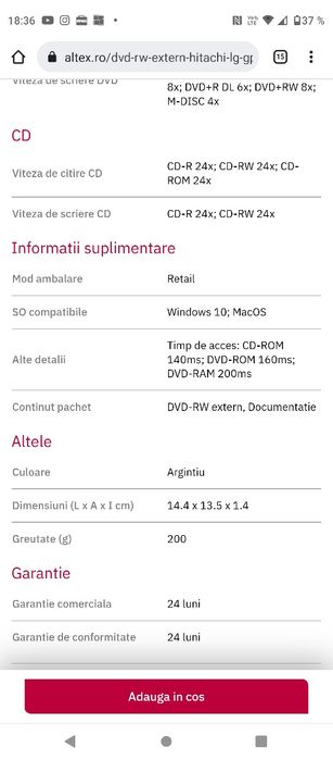 Unitate optica externă LG