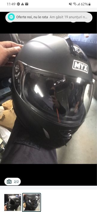 Casca moto de culoare negru mat