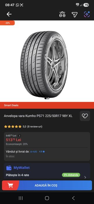Anvelope vara Kumho PS71  225/50R17 98XL